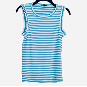 J. Crew Striped Tank from 2021 Collection NWOT Blue/White Striped Sz. XS